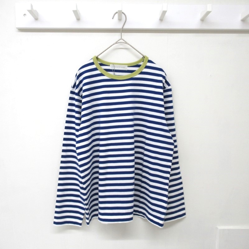 NOUVELLES DU PARADIS トロワ天竺ボーダー リンガークルーT  /BL75【日本製】